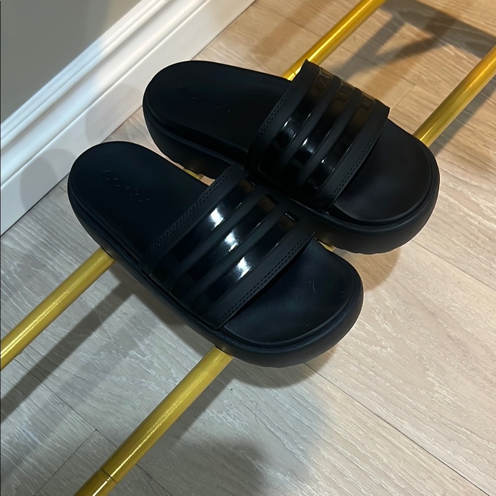 Adidas Black platform Slide Sandals